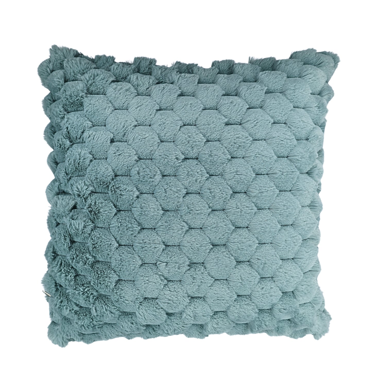 Imported Rabbit Fur Super Soft Hexagon Pattern Cushion Cover | 16 x 16 | (40cm x 40cm)