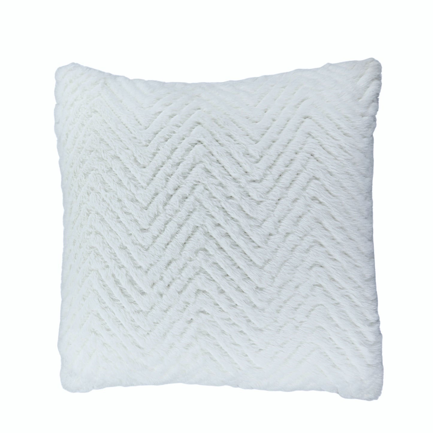 Imported Rabbit Fur Fabric Super Soft Cushion Cover White | 16 x 16 | (40cm x 40cm)