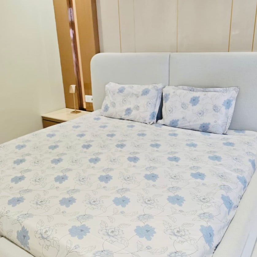 300 TC Pure Cotton Bedsheet | Floral Pattern| | 108 x 108 | King Size