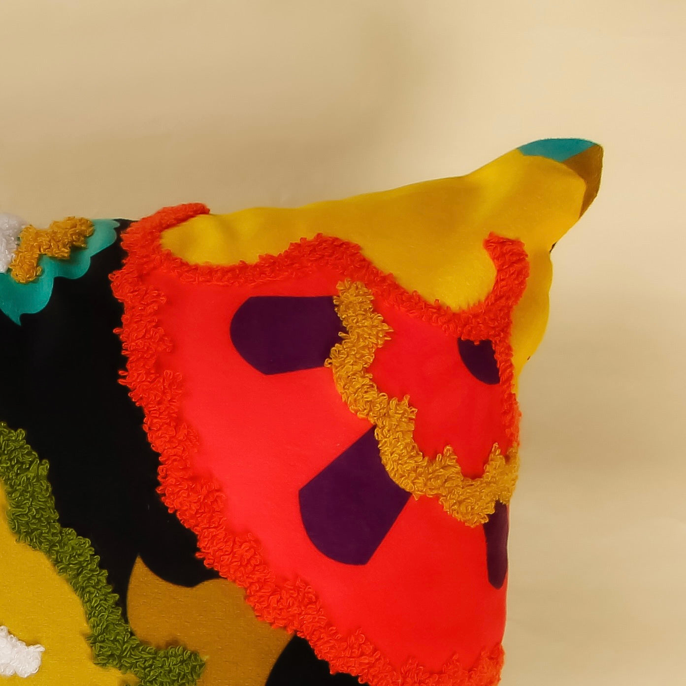 TrueIndia Black Abstract Floral and Leafy Pattern Cushion Covers without Filler | 16”x16” |