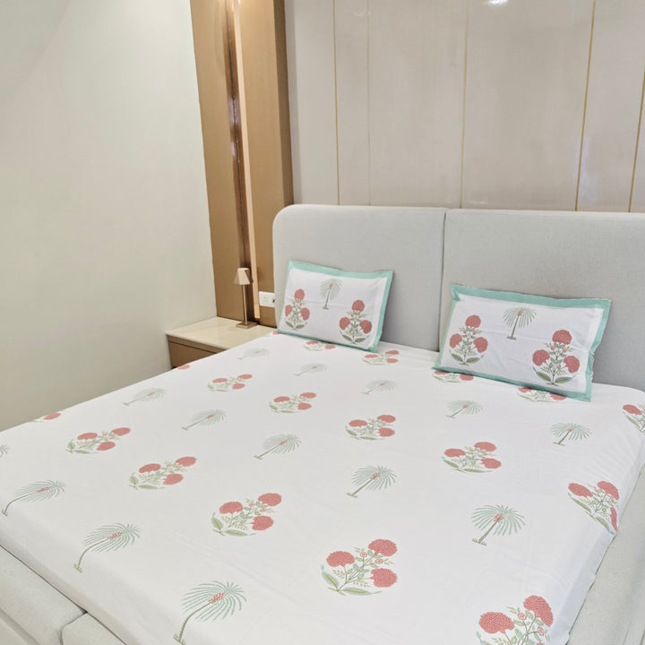 Marigold Bloom Bedsheet- Red