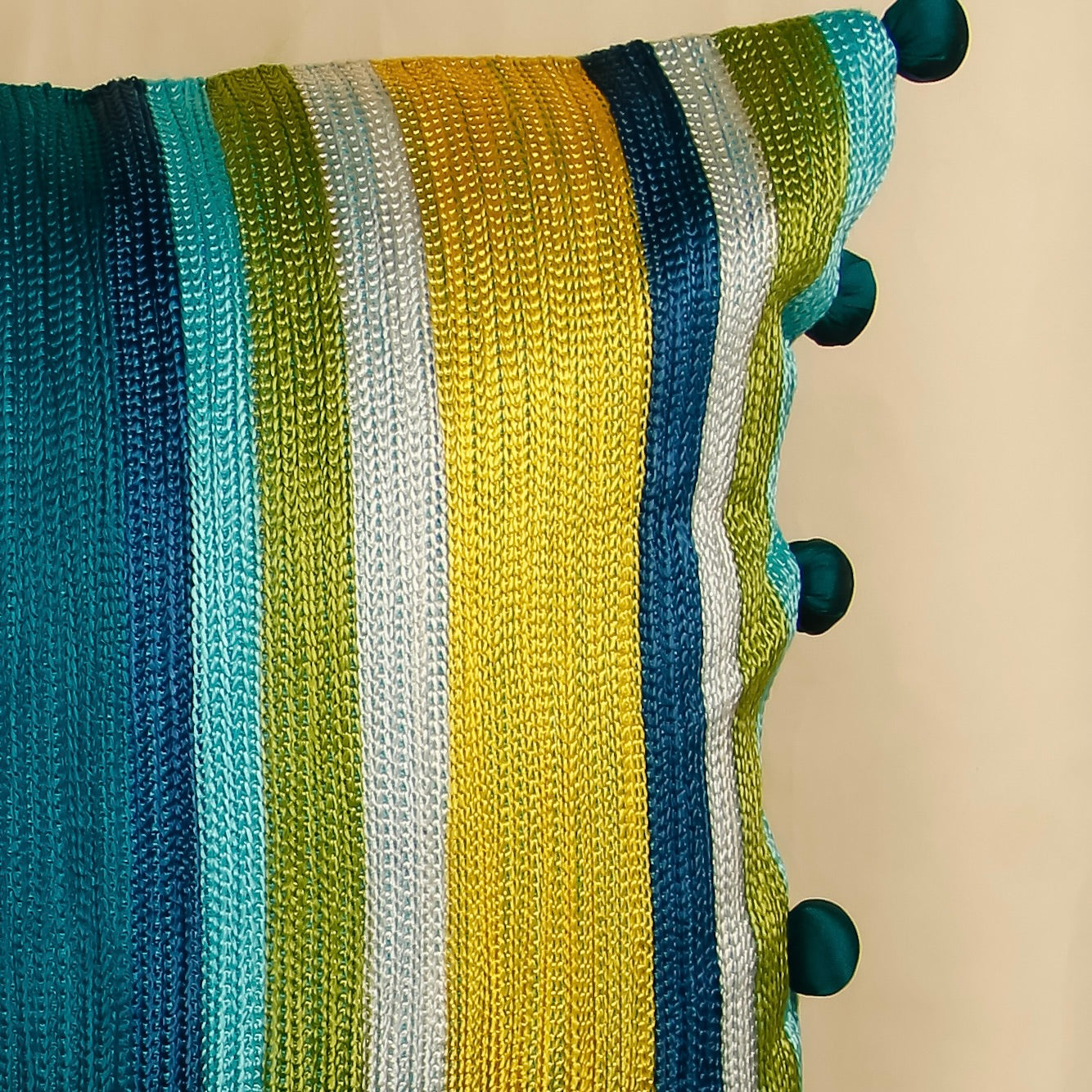 TrueIndia Multicolor Stripes Abstract Pattern Cushion Covers without Filler | 12”x18” |