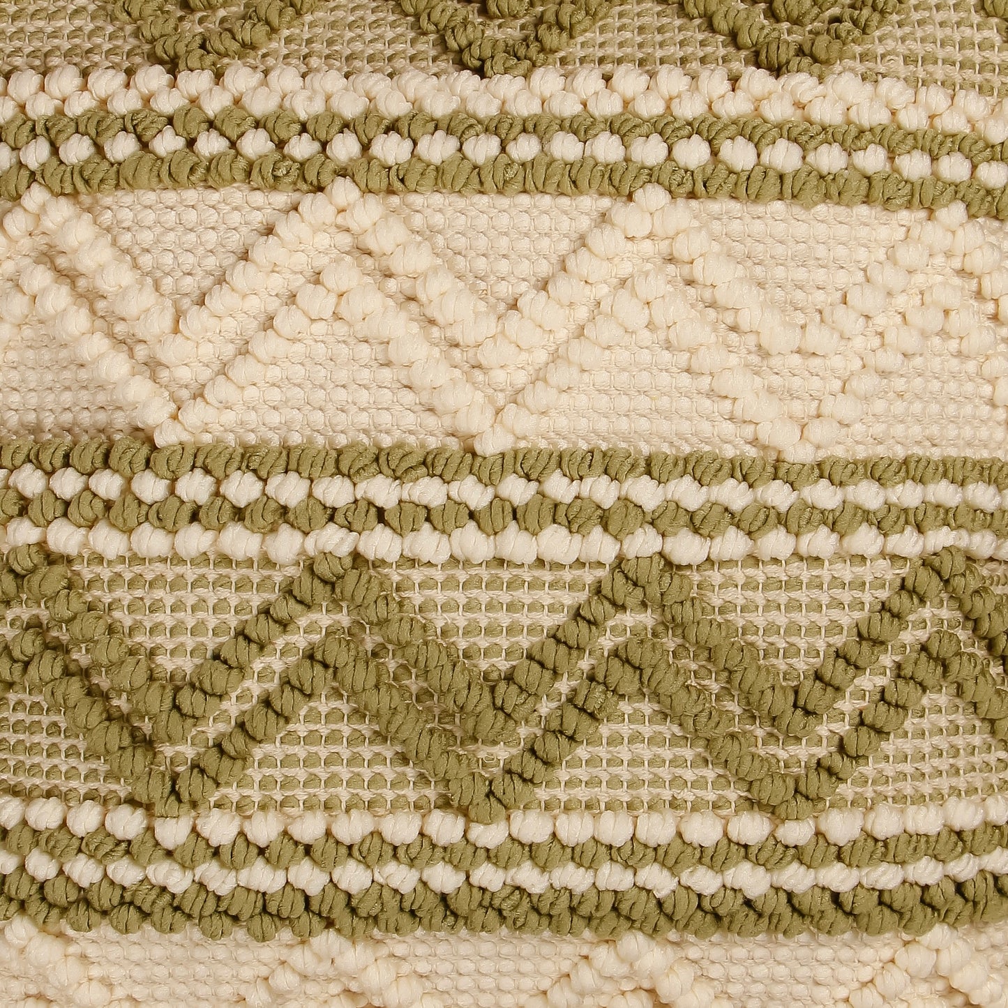 TrueIndia Beige and Sea Green Knotted  Abstract Pattern Cushion without filler | 16” x 16” |