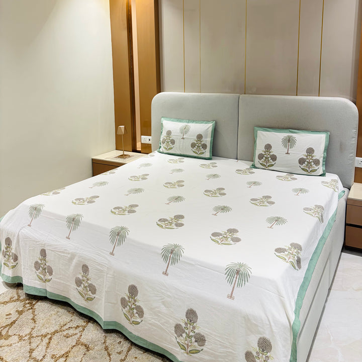 Marigold Bloom Bedsheet- Green