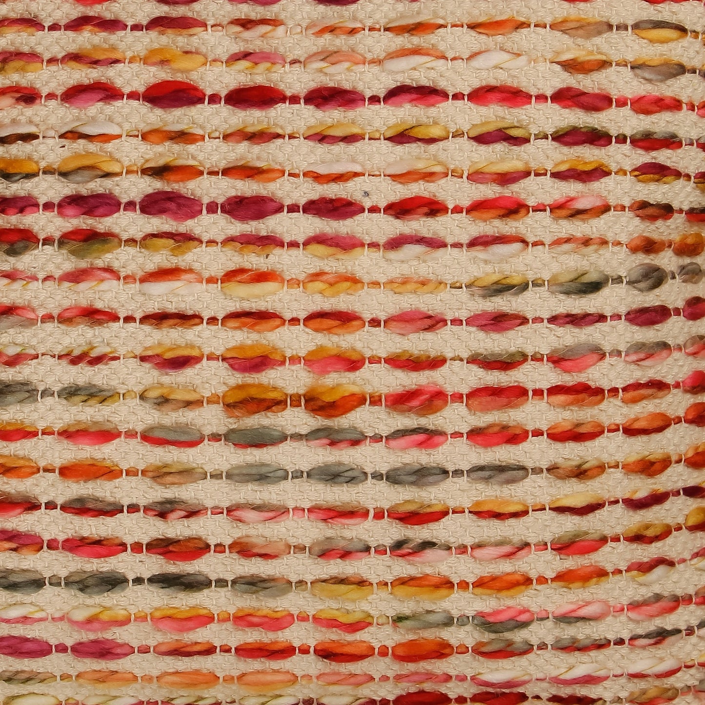 TrueIndia Jute Knotted Lined Abstract Pattern Cushion Cover without filler | 16” x 16” |