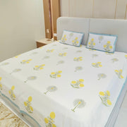 Marigold Bloom Cotton Bedsheet - Yellow