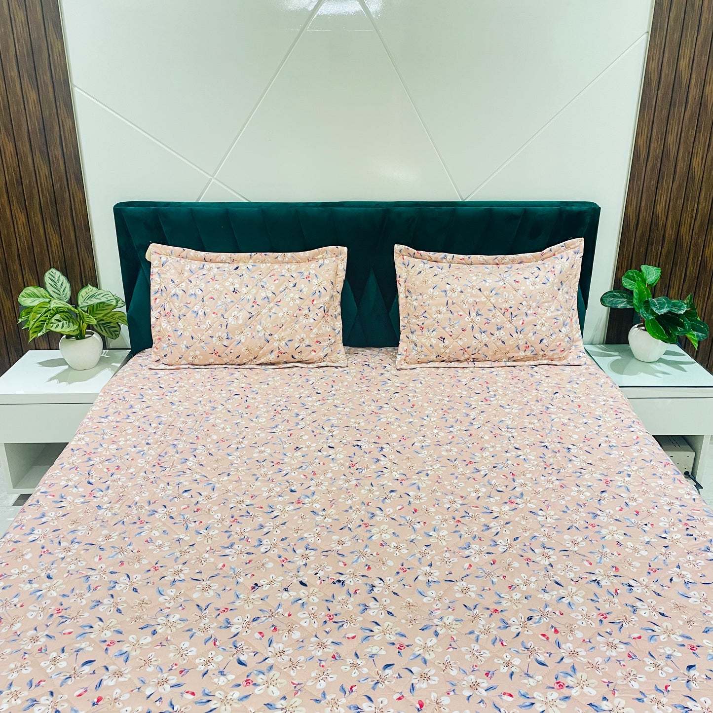 TrueIndia Micro Quilted Bed-Spread  with Matching Pillow Covers | 90"x100" |