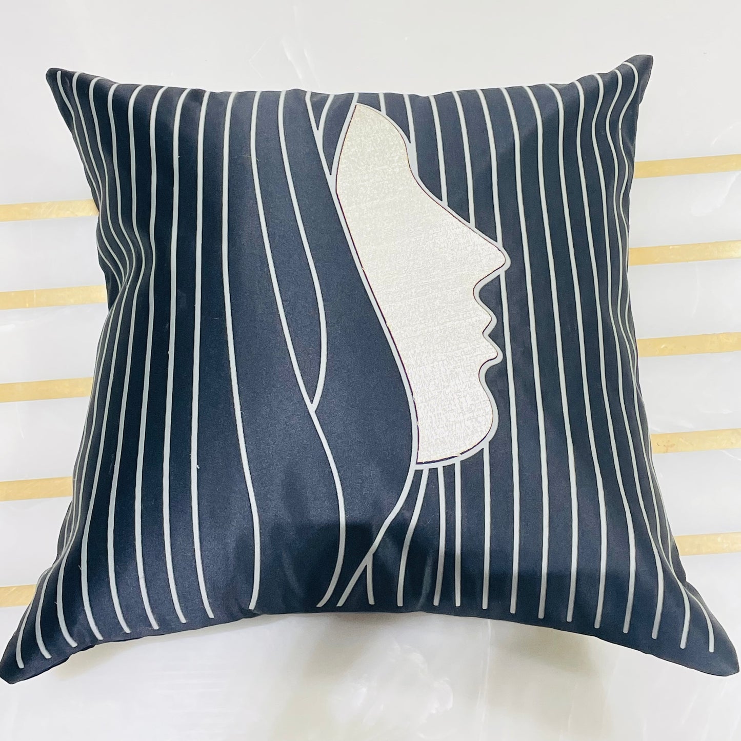 TrueIndia Black Abstract Cushion Covers without Filler | 16”x16” |