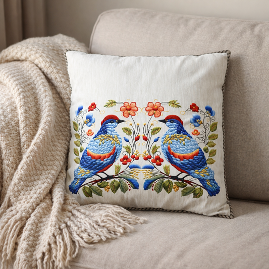 Abstract Bird Pattern Cushion Cover| 16" x 16" |( 40cm x 40cm )