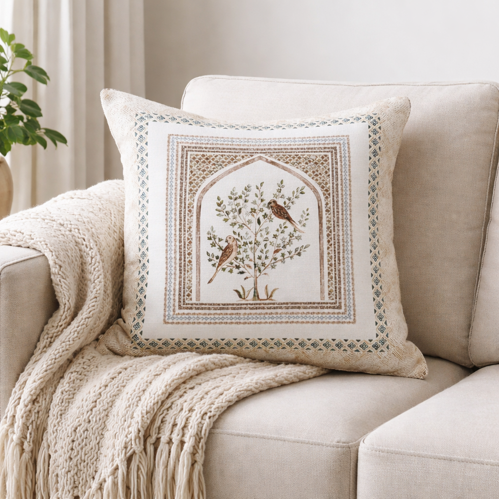 Abstract Bird Pattern Cushion Cover| 16" x 16" |( 40cm x 40cm )