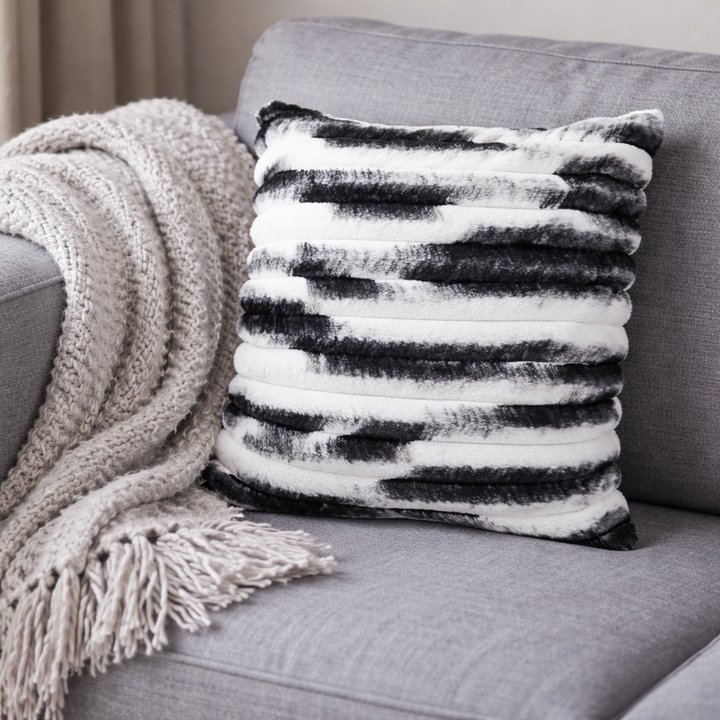Imported  Rabbit FUR Fabric Super Soft Feel Cushion Cover | 16 x 16 | (40cm x 40cm)