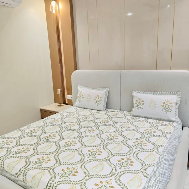 Sage Garden Cotton Bedsheet