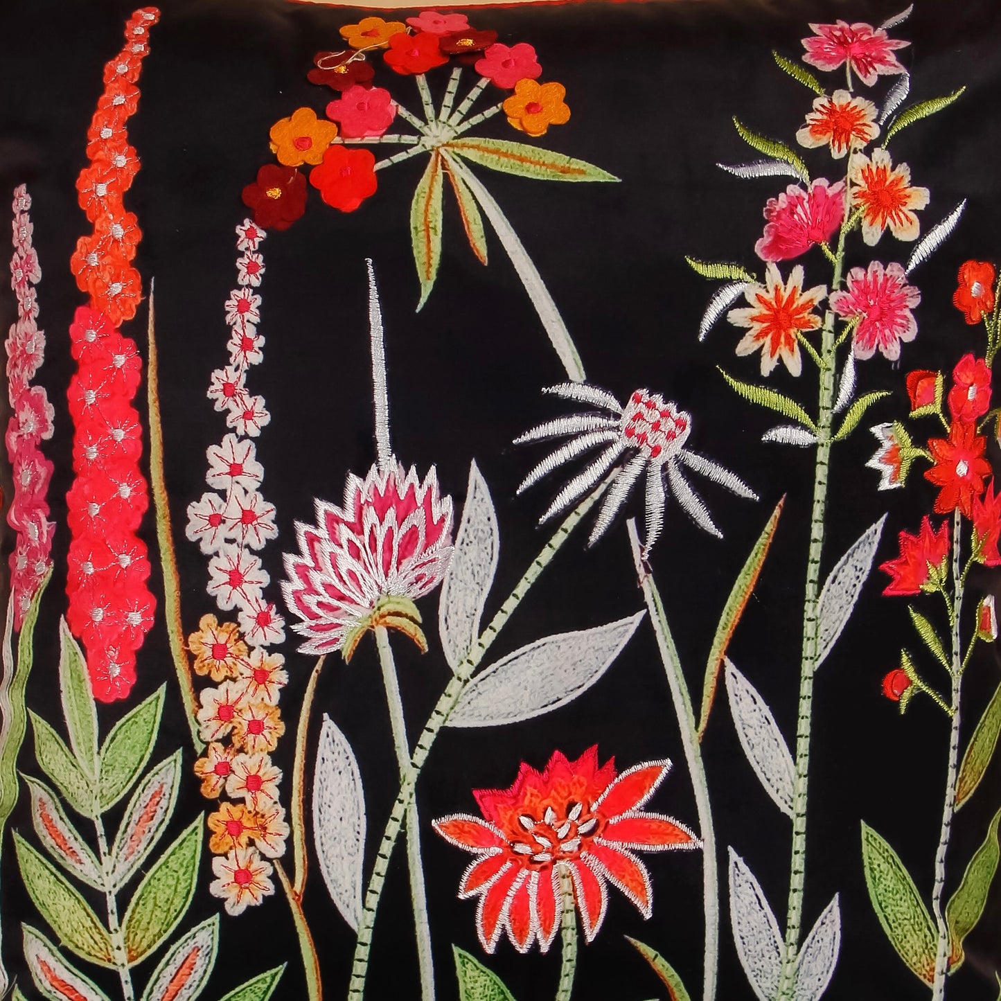 TrueIndia Black Abstract Floral and Leafy Pattern Cushion Covers without Filler | 16”x16” |