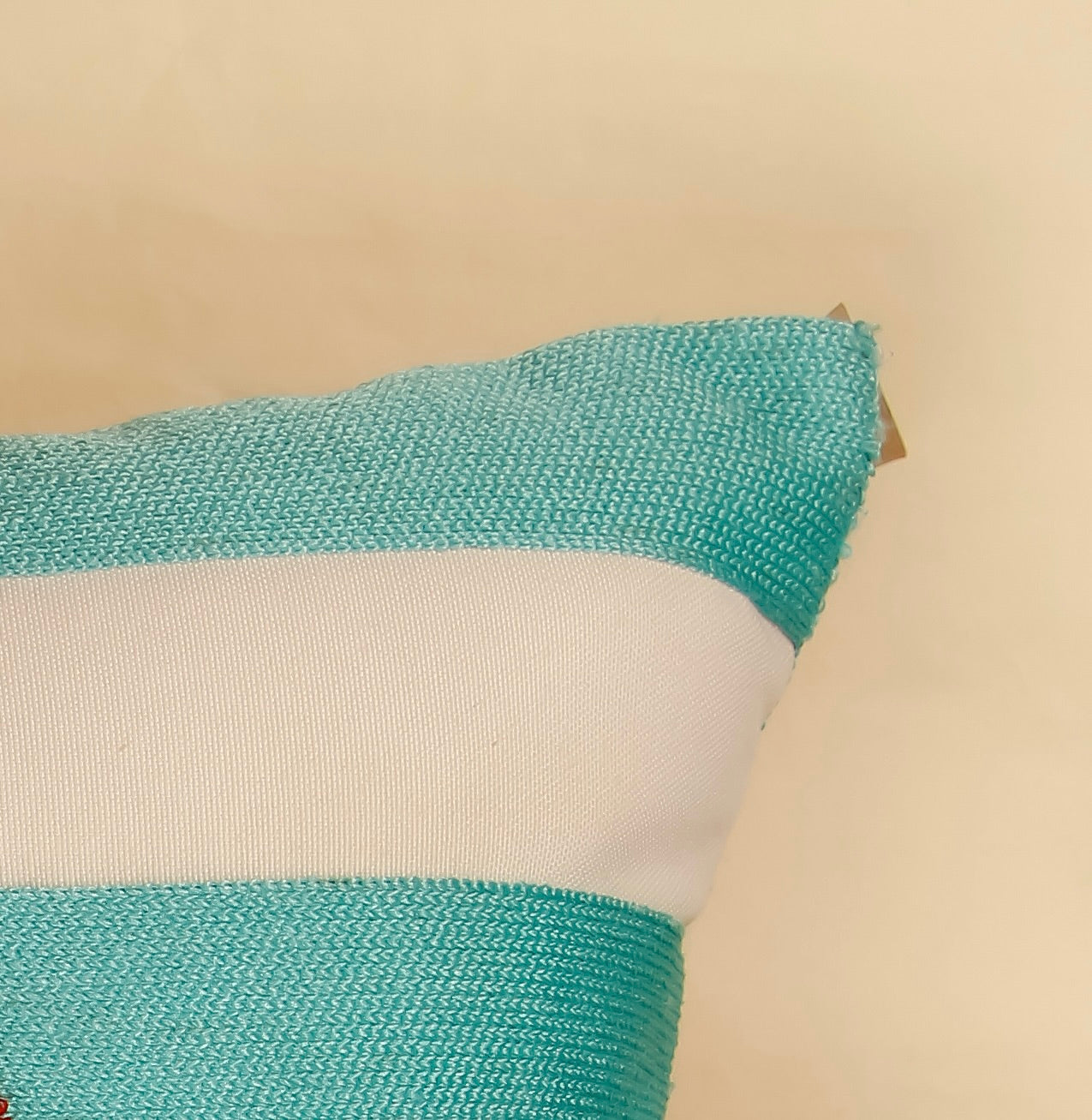 TrueIndia White & Blue Stripes with Red Boat Cushion Cover without Filler | 16”x16” |